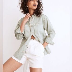 Madewell Ames Oversized Green Shirt Jacket XS